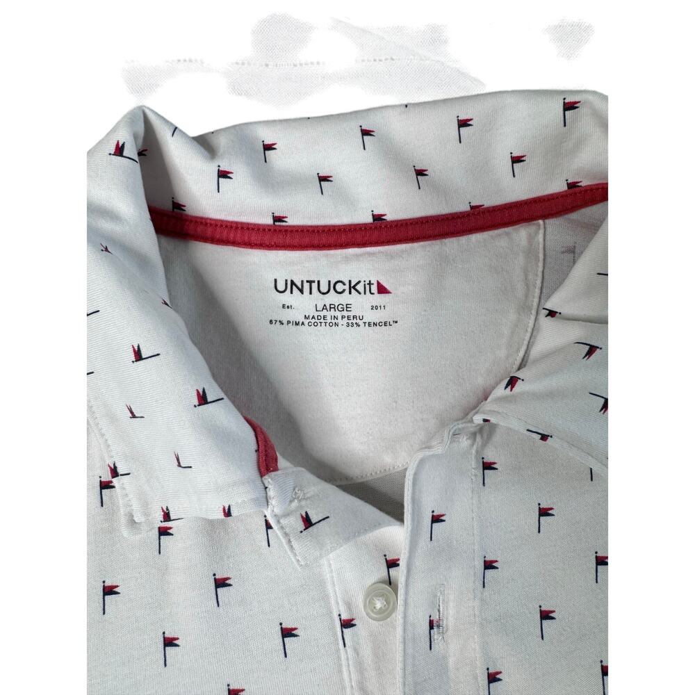 Untuckit Pourret Mens Short Sleeve Polo Size Large - Picture 3 of 7
